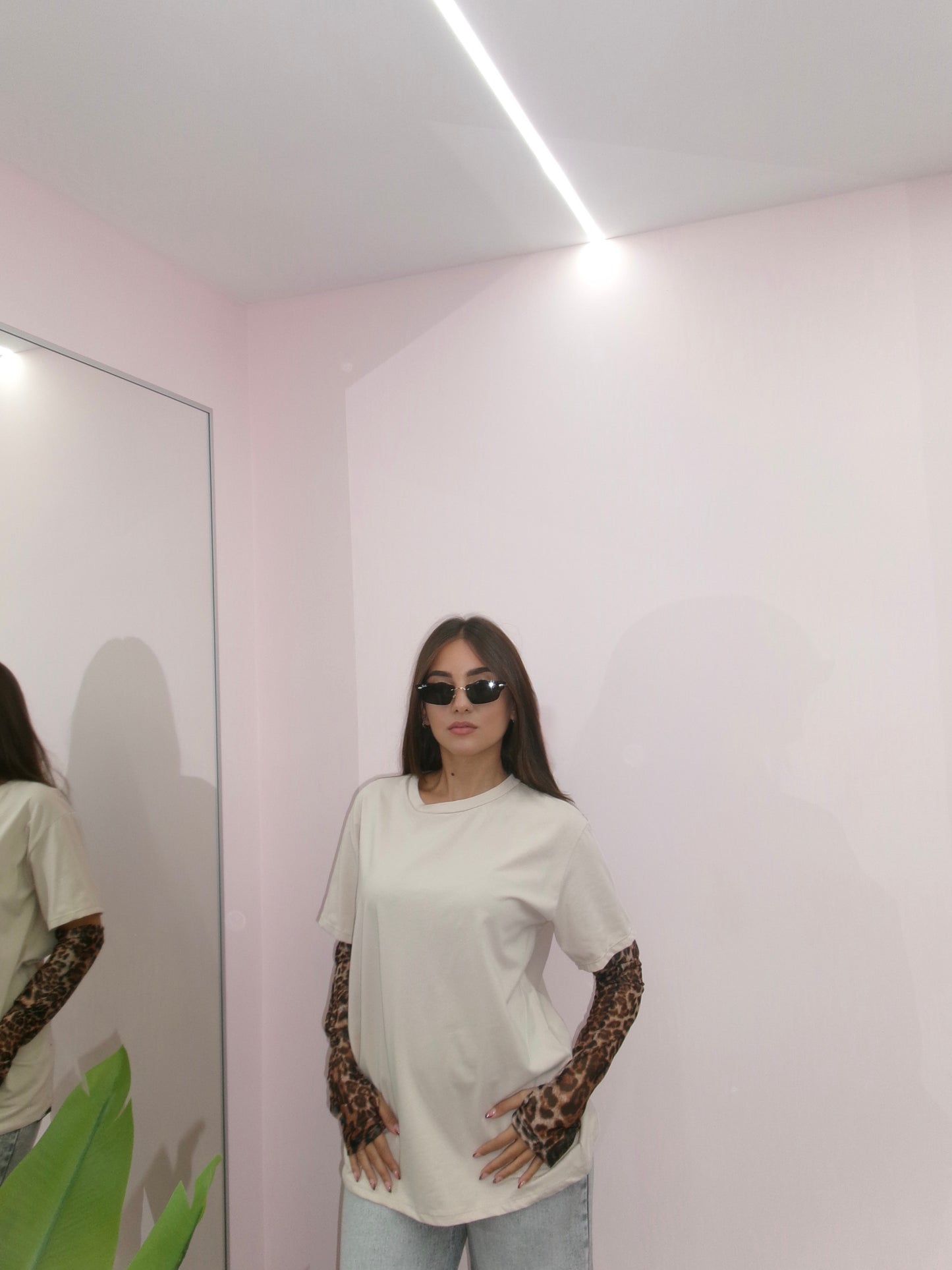 MAGLIA MANICOTTI LEOPARD