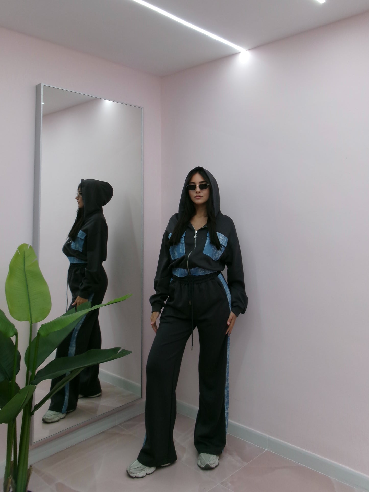 COORDINATO IN TUTA DENIM POCKET