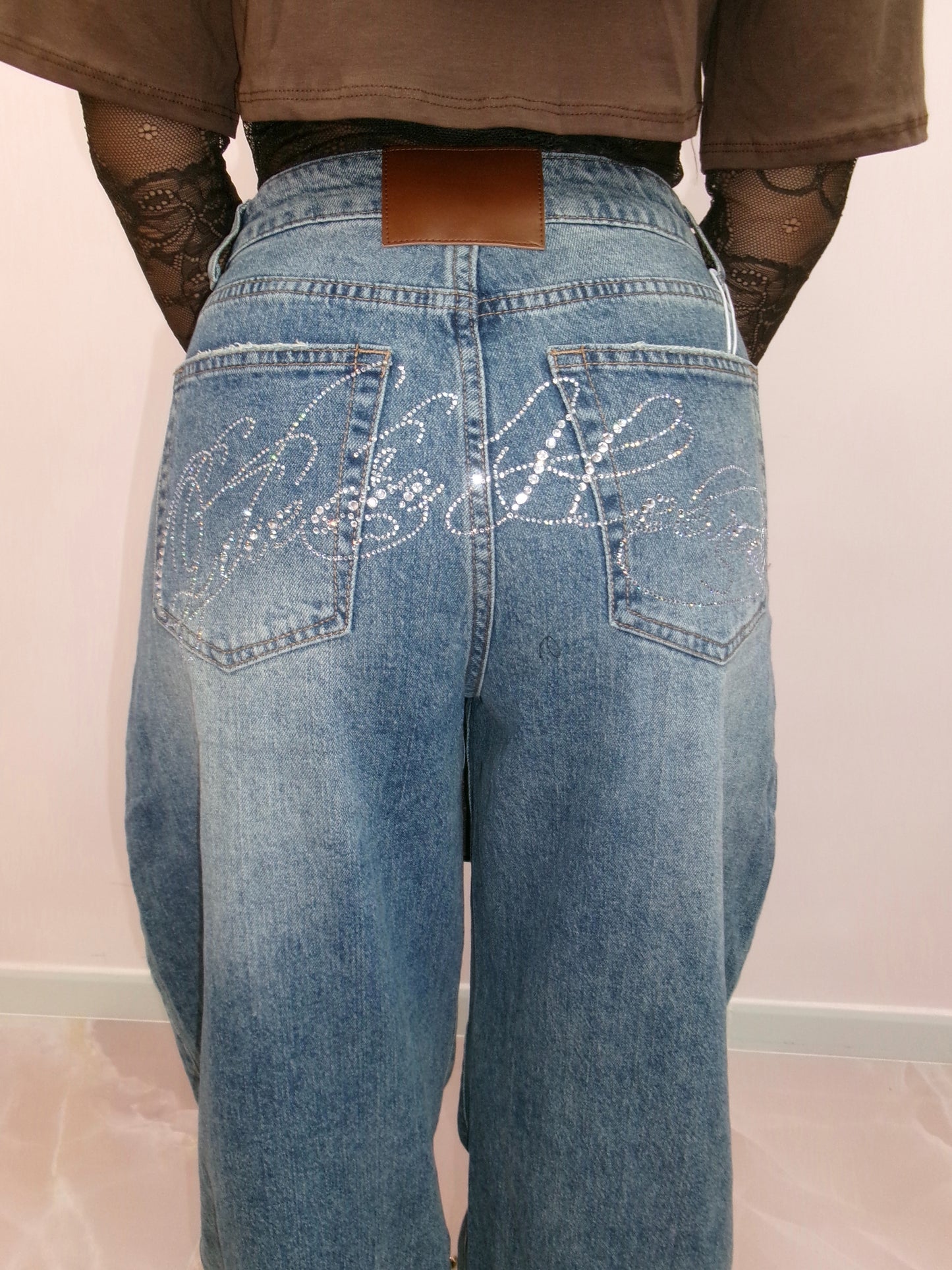 DENIM BALLOON RETRO STRASS