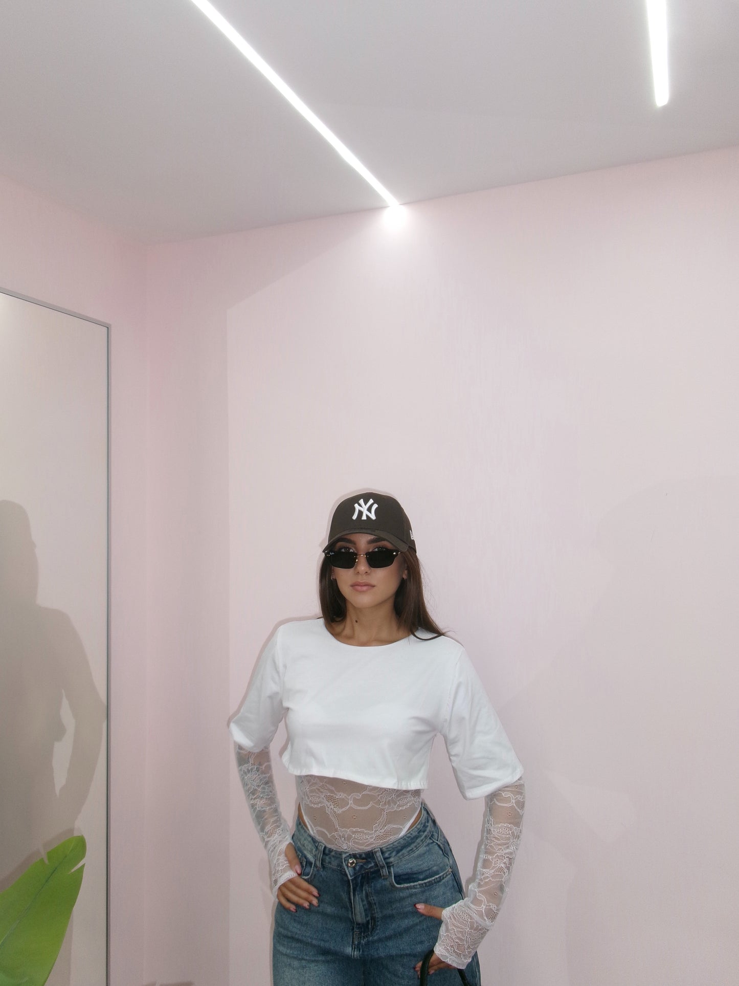 SHIRT CROP CON BODY IN PIZZO
