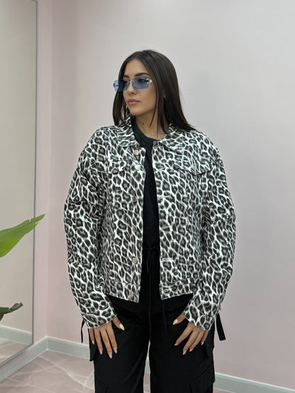 GIACCA IN DENIM ANIMALIER