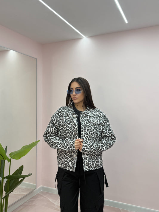 GIACCA IN DENIM ANIMALIER