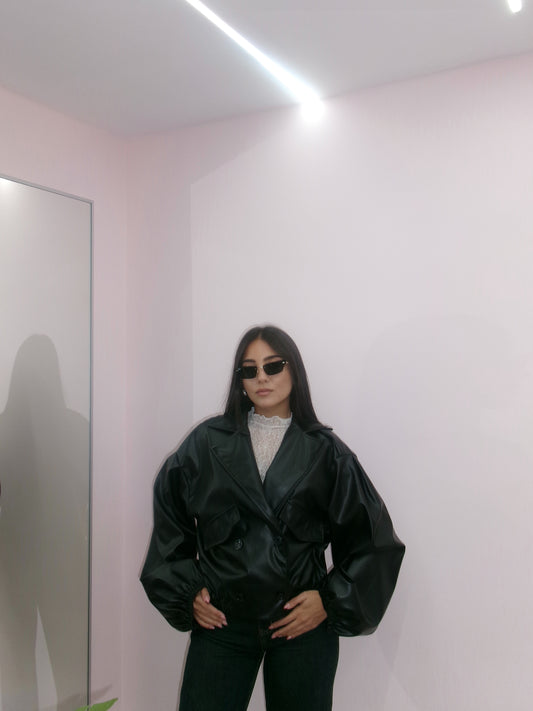 BOMBER IN ECOPELLE NERO