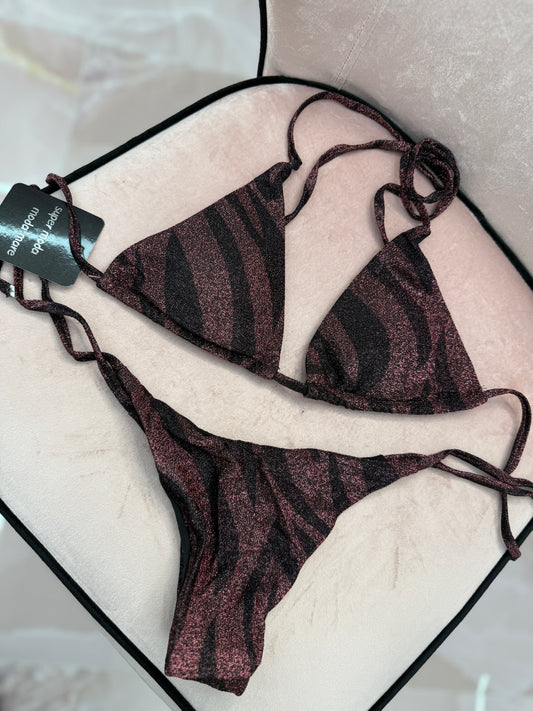 BIKINI ZEBRATO LUREX ROSA