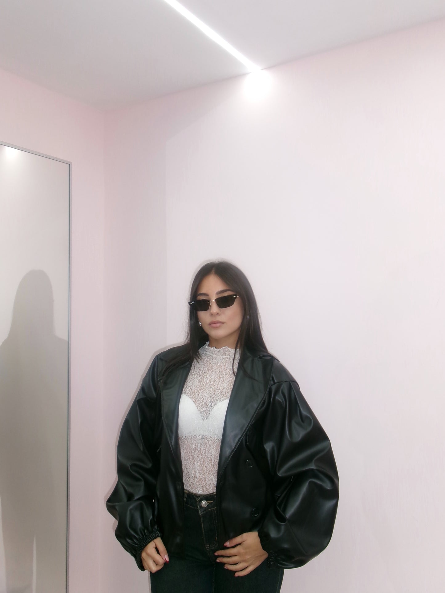 BOMBER IN ECOPELLE NERO