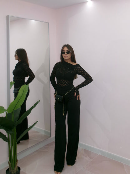 PANTALONE MODELLANTE PALAZZO NERO
