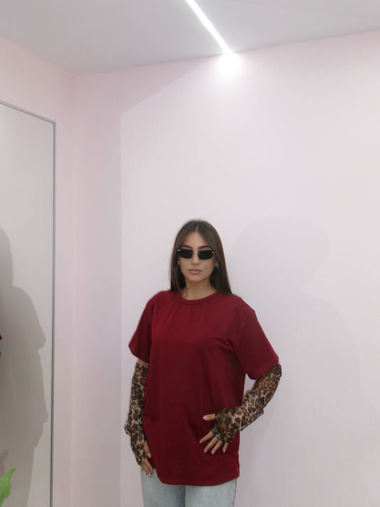 MAGLIA MANICOTTI LEOPARD