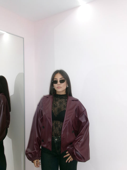 BOMBER IN ECOPELLE BORDEAUX