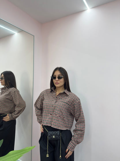 CAMICIA CROP QUADRETTI