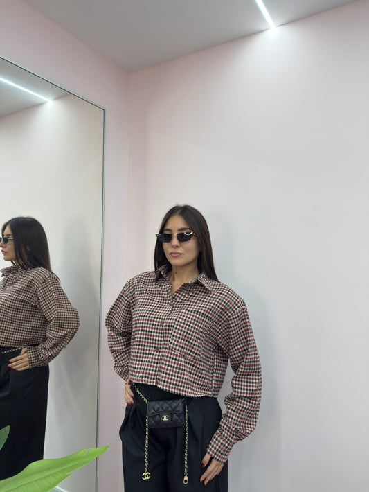 CAMICIA CROP QUADRETTI